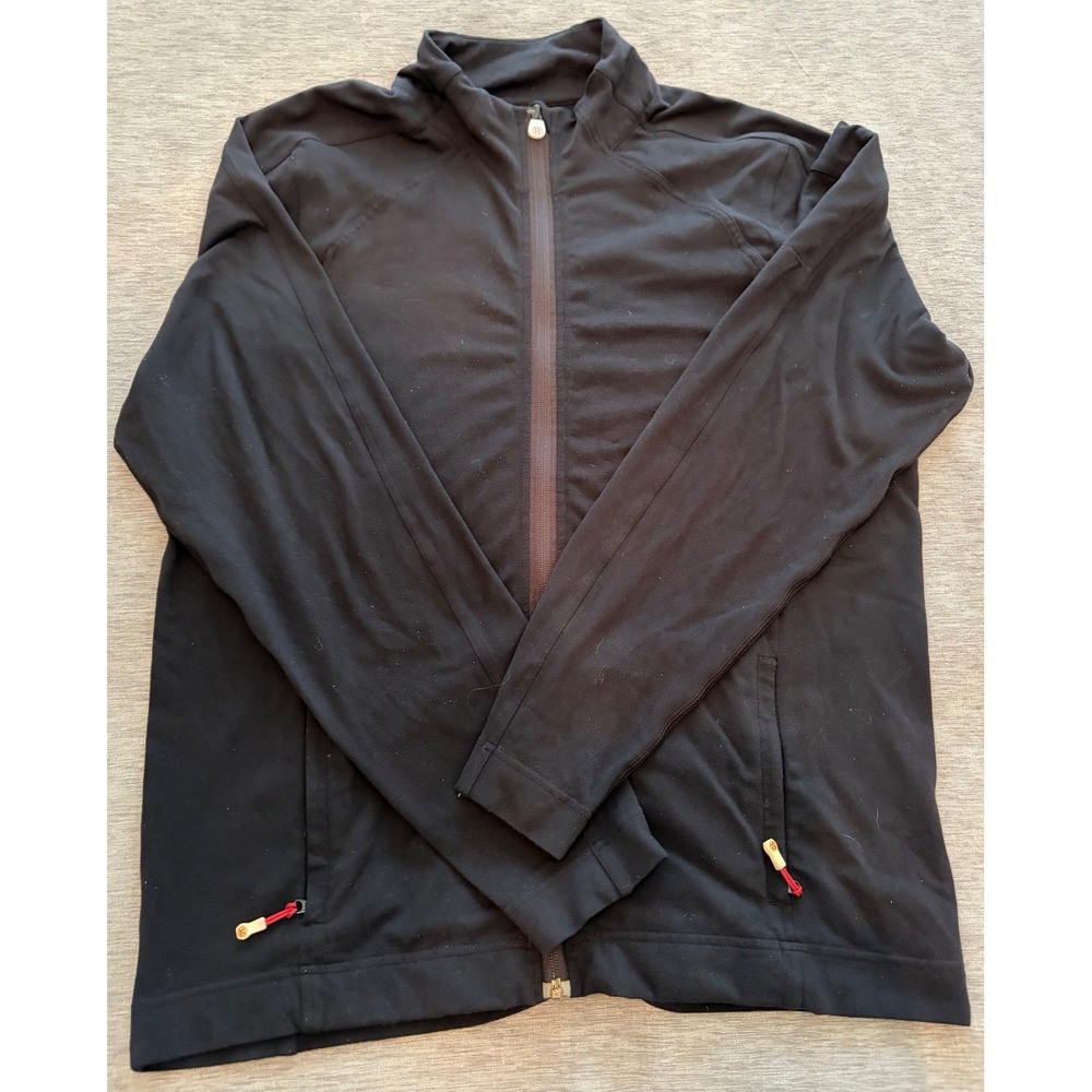 Vintage Lululemon Mens Full Zip Track Jacket Black Mock Neck Athletic Activewear